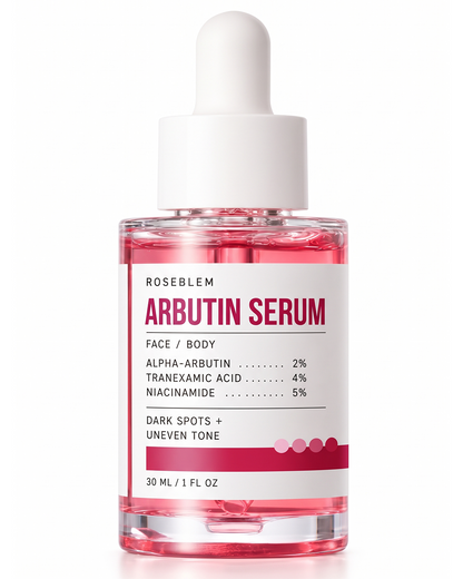 Roseblem Arbutin and Tranexamic Acid Facial Serum,formulated to improve dark spots and uneven skin tone,facial skincare product,1fl oz