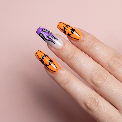 🎃 Halloween Flame Press-On Nails