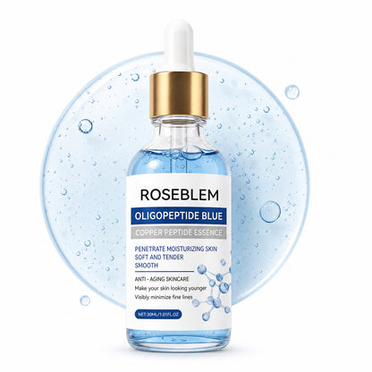 ROSEBLEM Copper Peptides Serum for Face Targets Anti-aging Delivers Deep Hydration and Tightens Facial Skin. Fragrance Free 1.01 fl oz