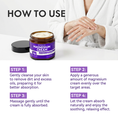 Roseblem Magnesium Cream for Sleep, Natural Magnesium Lotion for Deep Relaxation, 3.53 oz