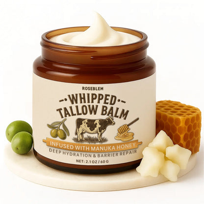 ROSEBLEM Whipped Tallow Balm - 100% Grass-Fed Beef Tallow and Honey Balm for Face & Body Moisturizer for Sensitive Skin 2.1oz