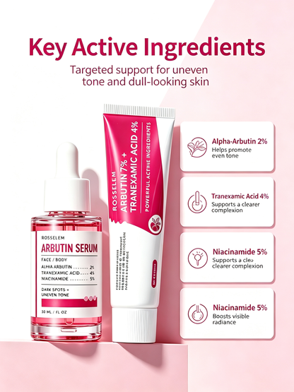 Roseblem Daily Arbutin Set, for dark spots and uneven skin tone, facial skincare