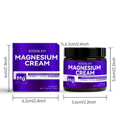 Roseblem Magnesium Cream for Sleep, Natural Magnesium Lotion for Deep Relaxation, 3.53 oz