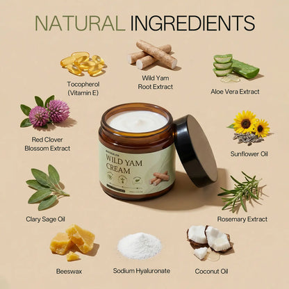 ROSEBLEM Wild Yam Cream – Body Moisturizer with Deep Hydration for Menopause-Prone Skin, Hormone Balance Support, 100g / 3.53oz