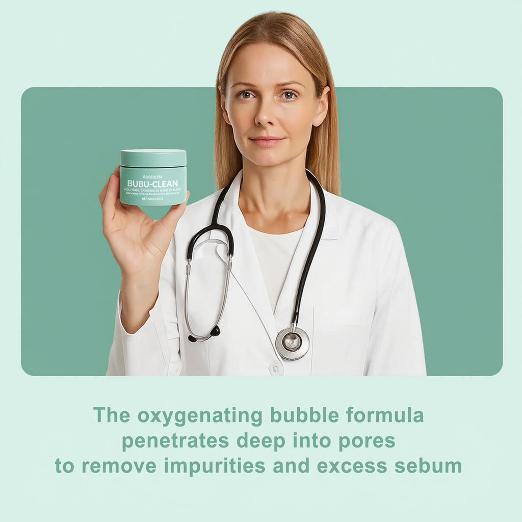 ROSEBLEM Carbonated Bubble Clay Face Mask with Brush & Hyaluronic Acid, Deep Cleansing & Mattifying for Sensitive Skin, 100g