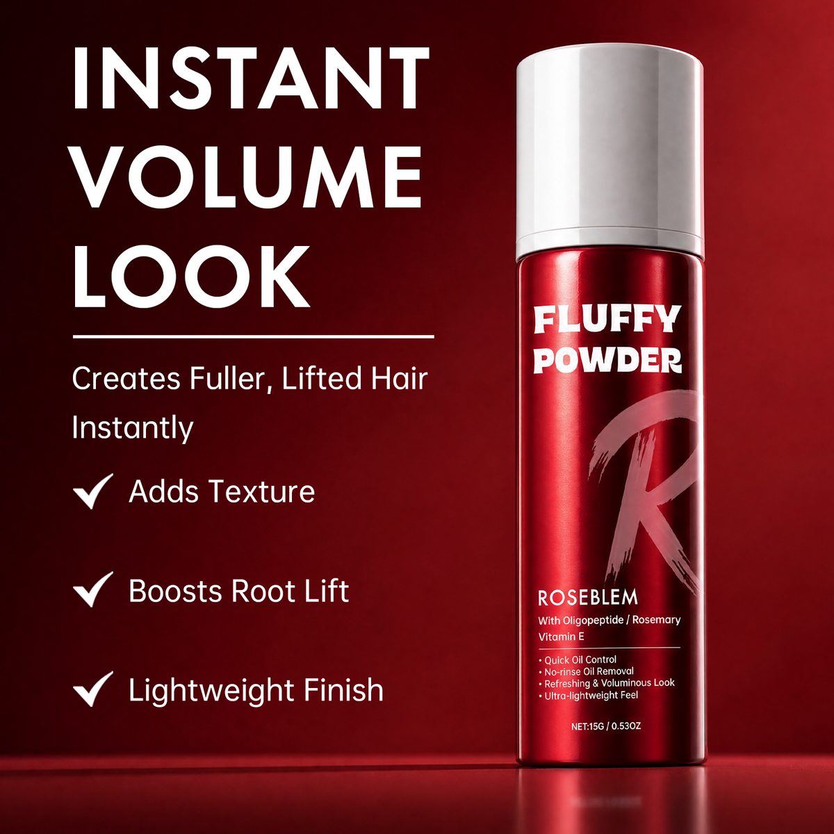 ROSEBLEM Volume Styling Texturizing Powder, Instantly Boosts Hair Looking Fullness Creates Textured Styles with Keratin 0.53oz
