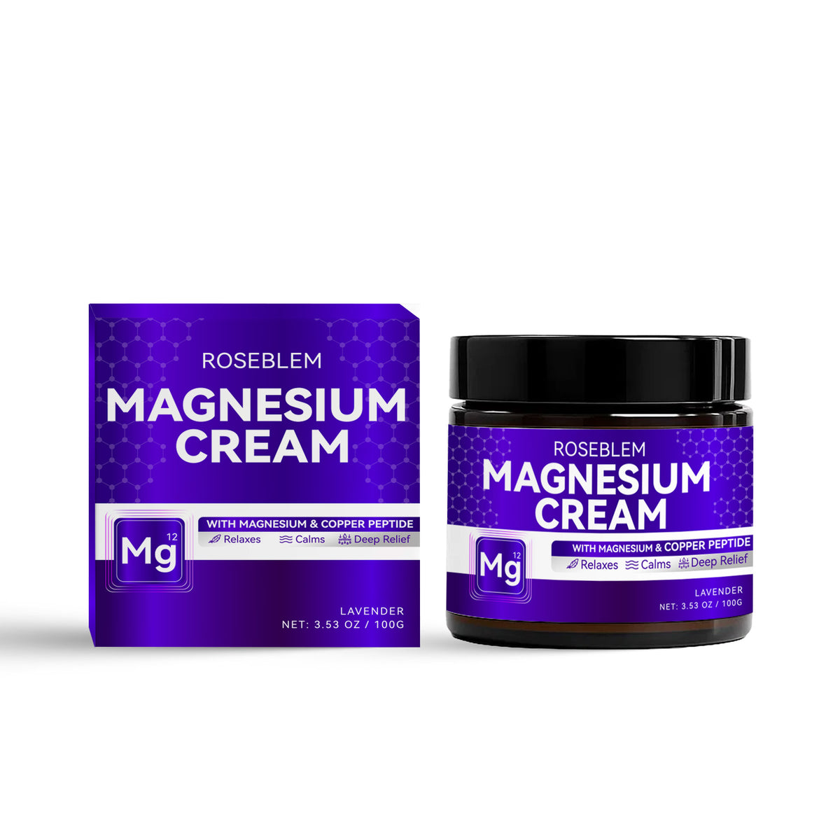 Roseblem Magnesium Cream for Sleep, Natural Magnesium Lotion for Deep Relaxation, 3.53 oz