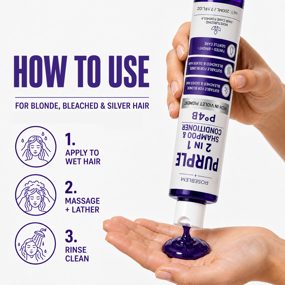 2-in-1 Shampoo & Conditioner for Blonde & Gray Hair | All-Round Color Retention Care
