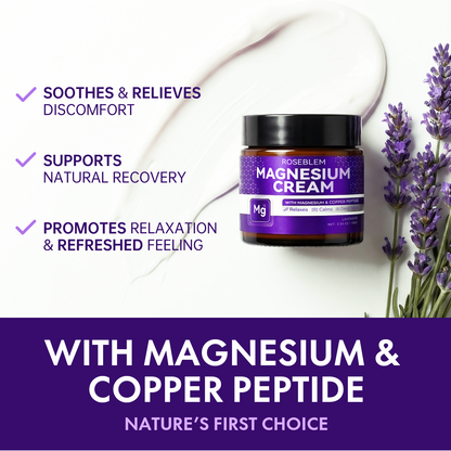 Roseblem Magnesium Cream for Sleep, Natural Magnesium Lotion for Deep Relaxation, 3.53 oz