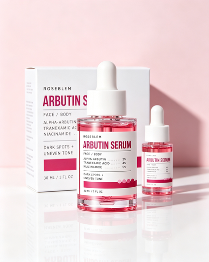 Roseblem Arbutin and Tranexamic Acid Facial Serum,formulated to improve dark spots and uneven skin tone,facial skincare product,1fl oz