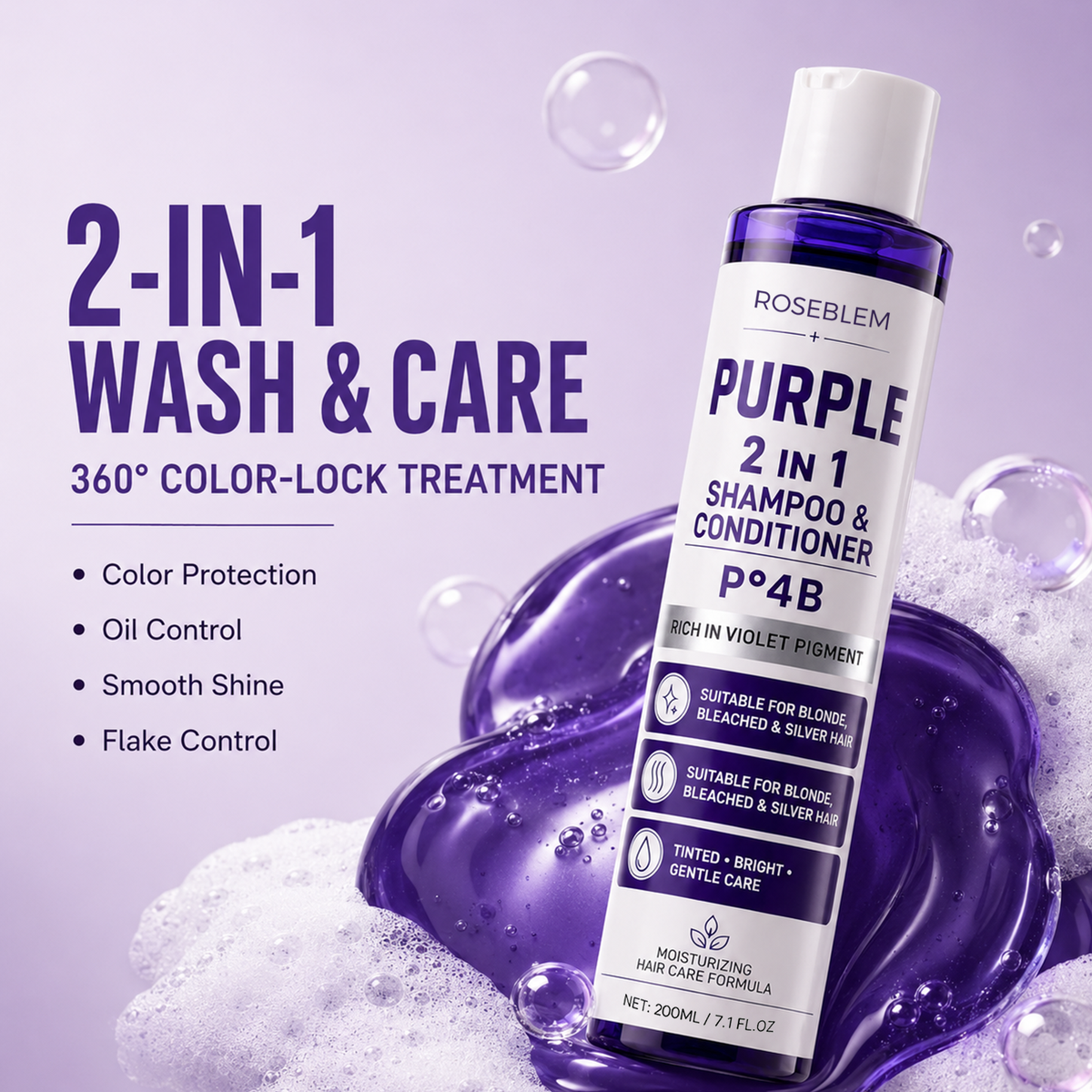 2-in-1 Shampoo & Conditioner for Blonde & Gray Hair | All-Round Color Retention Care