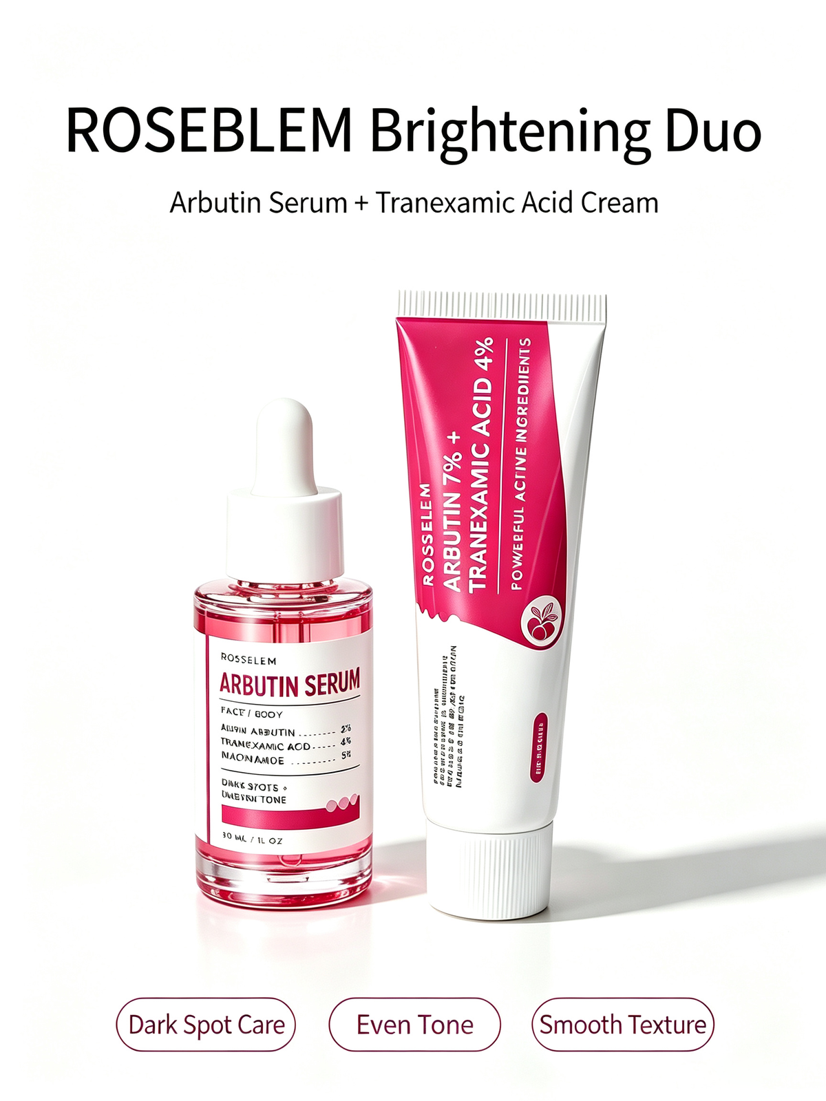 Roseblem Daily Arbutin Set, for dark spots and uneven skin tone, facial skincare