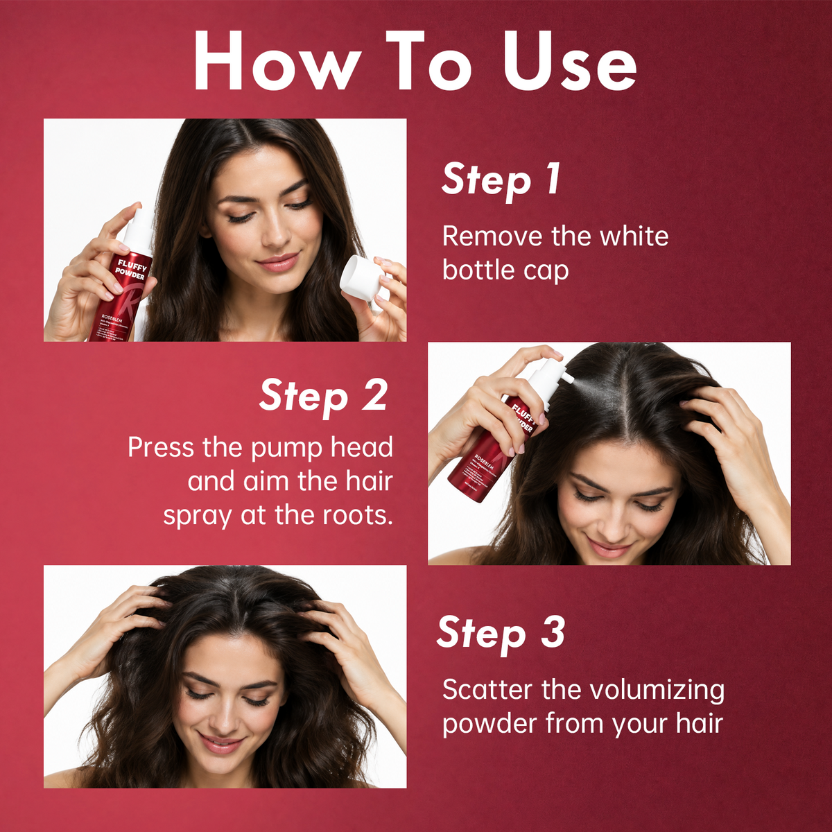 ROSEBLEM Volume Styling Texturizing Powder, Instantly Boosts Hair Looking Fullness Creates Textured Styles with Keratin 0.53oz