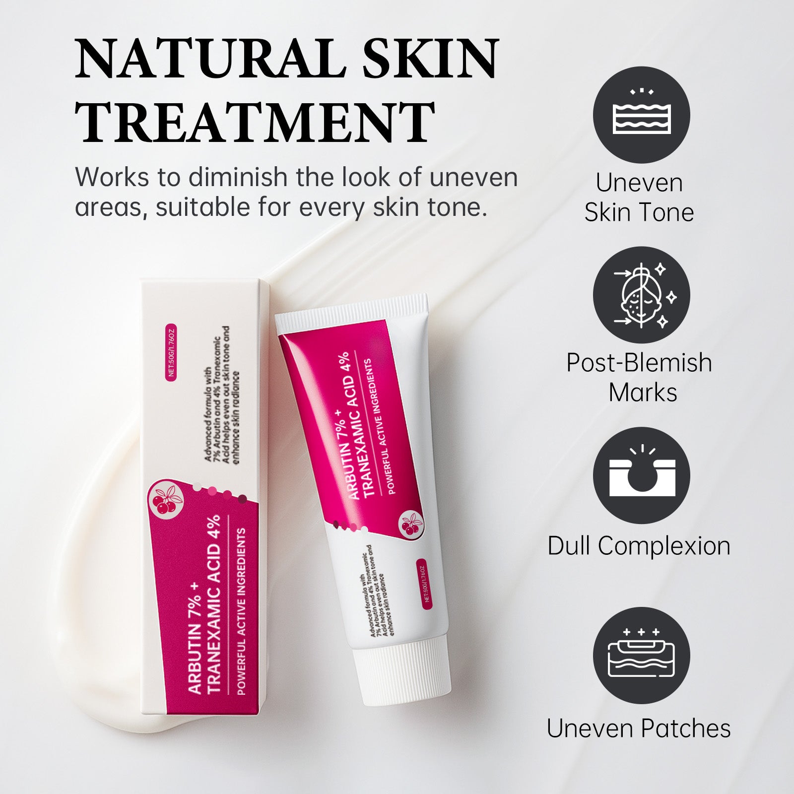Arbutin And Hyaluronic Acid Facial Moisturizer, Formulated To Address Dark Spots And Uneven Skin Tone, Facial Moisturizing Skincare Product 1.76oz
