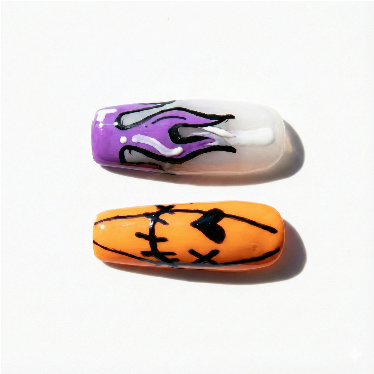 🎃 Halloween Flame Press-On Nails