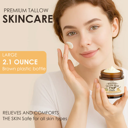 ROSEBLEM Whipped Tallow Balm - 100% Grass-Fed Beef Tallow and Honey Balm for Face & Body Moisturizer for Sensitive Skin 2.1oz