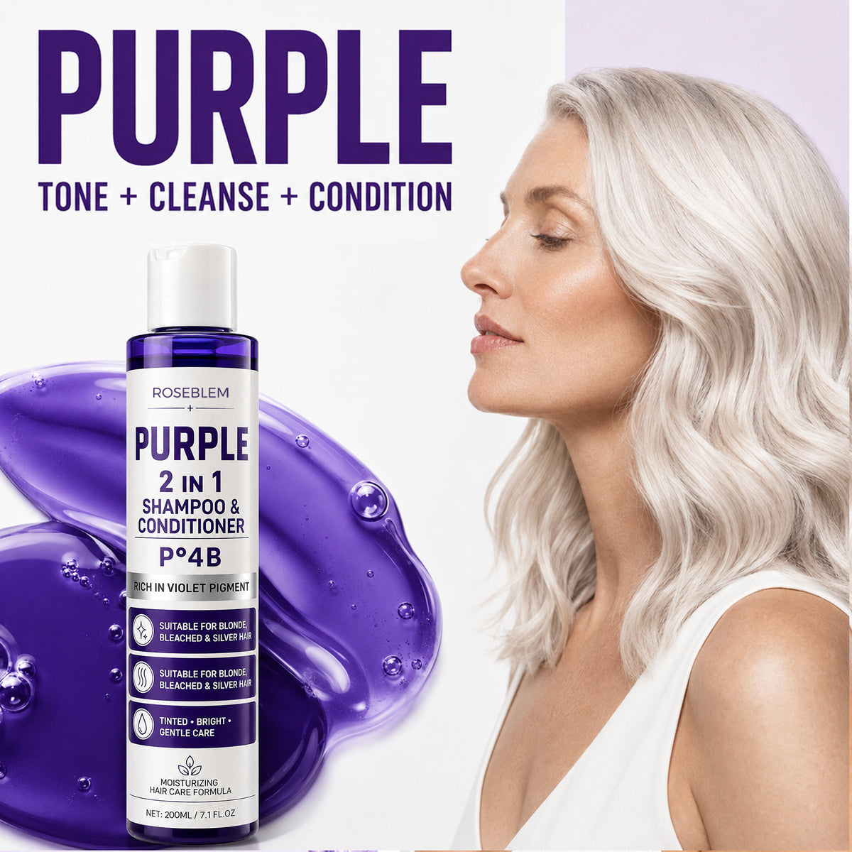 2-in-1 Shampoo & Conditioner for Blonde & Gray Hair | All-Round Color Retention Care