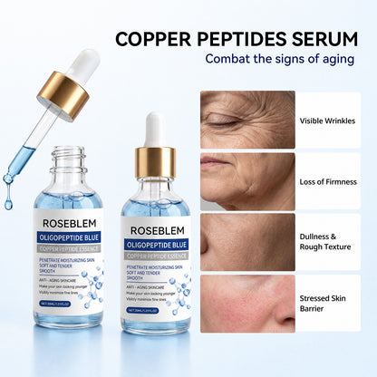 ROSEBLEM Copper Peptides Serum for Face Targets Anti-aging Delivers Deep Hydration and Tightens Facial Skin. Fragrance Free 1.01 fl oz