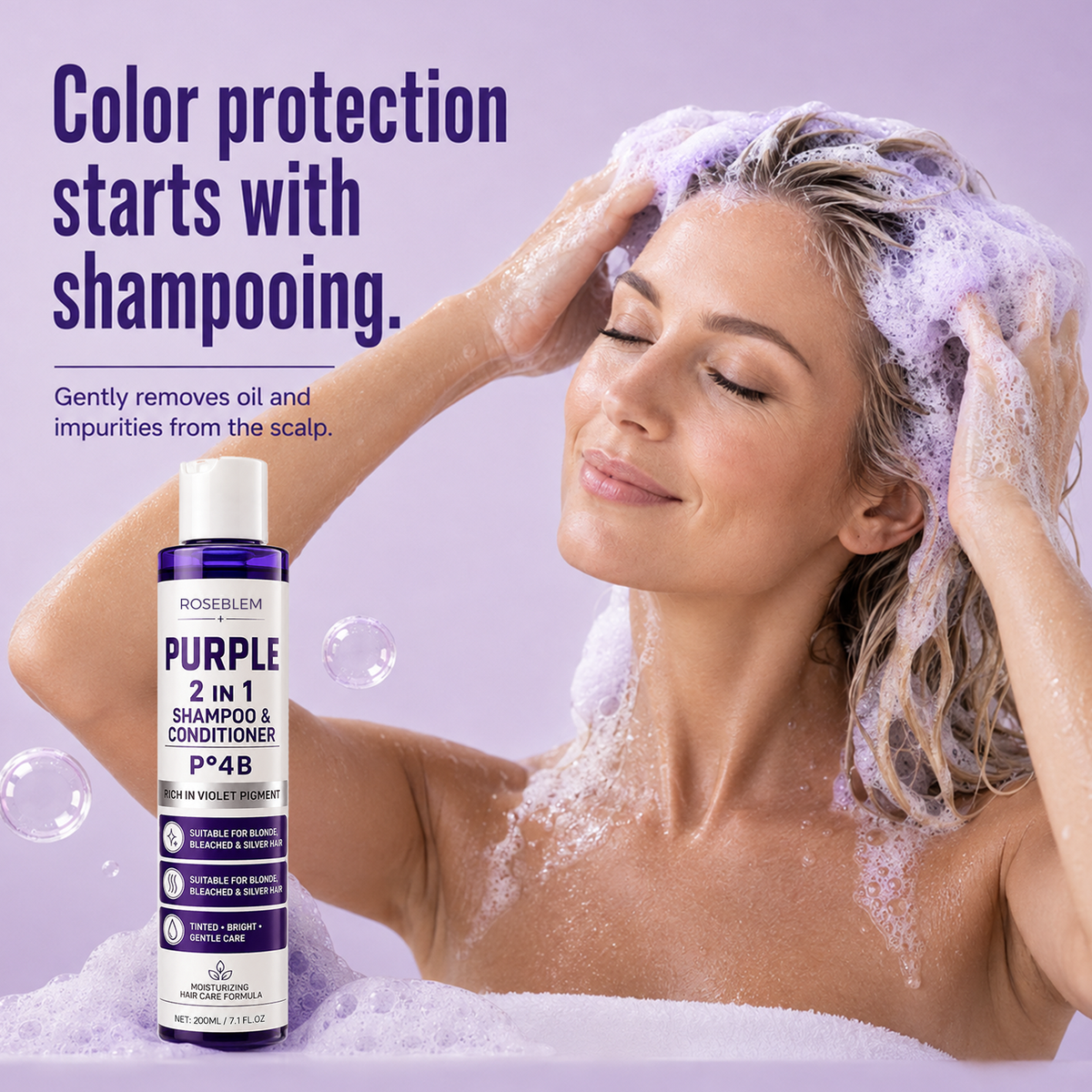 2-in-1 Shampoo & Conditioner for Blonde & Gray Hair | All-Round Color Retention Care
