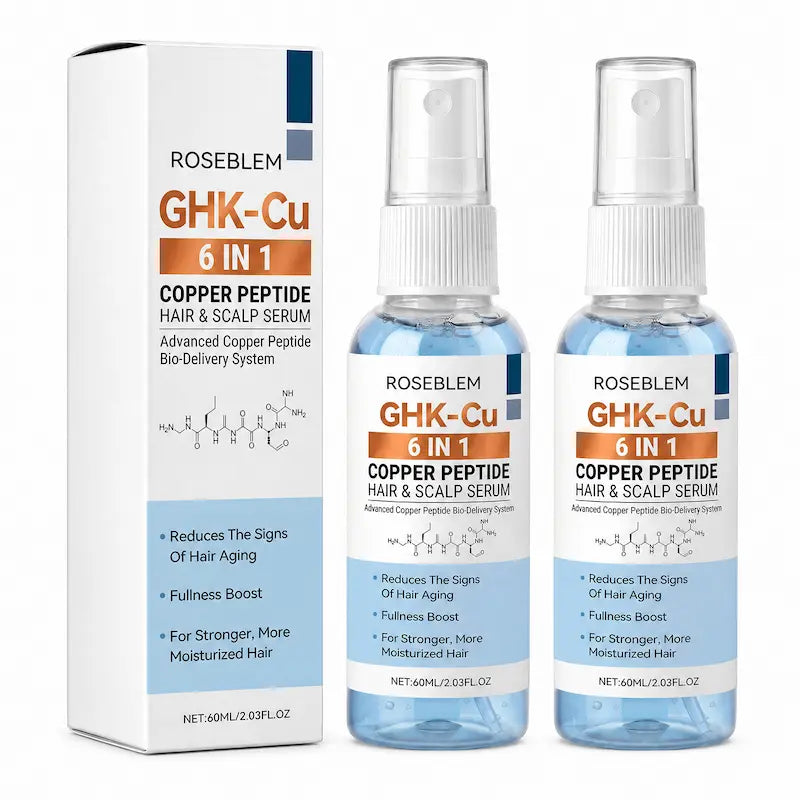 New GHK-Cu 6 IN 1 Copper Peptide Hair & Scalp Serum – Blue Copper Peptide Formula for Volume & Hair Strength, 60ml/2.03 fl.oz