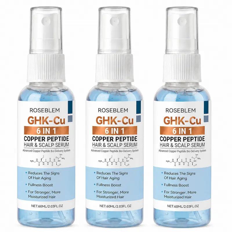 New GHK-Cu 6 IN 1 Copper Peptide Hair & Scalp Serum – Blue Copper Peptide Formula for Volume & Hair Strength, 60ml/2.03 fl.oz
